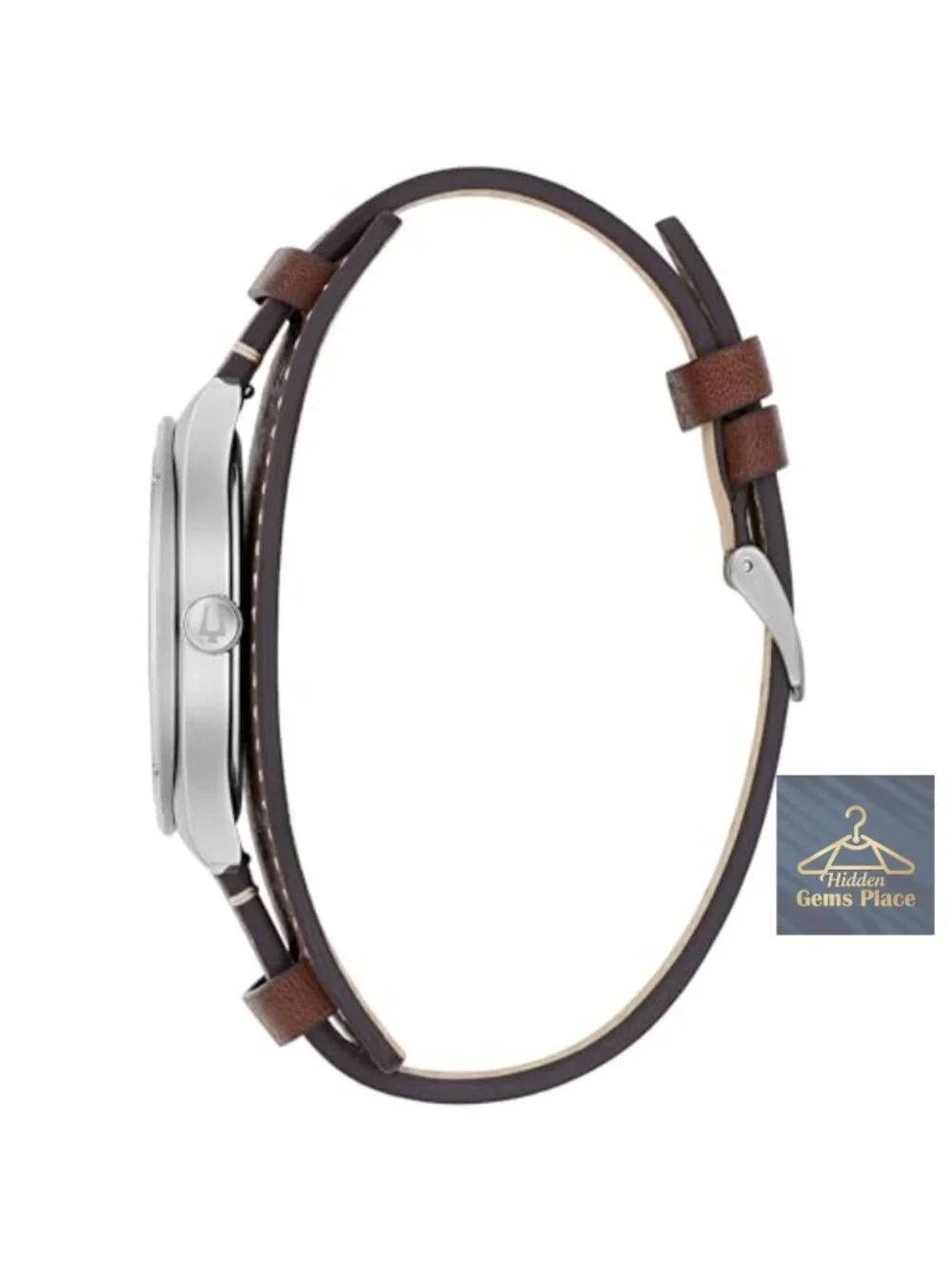 Men's Stainless Steel Quartz Watch, Sapphire Crystal, Leather Strap